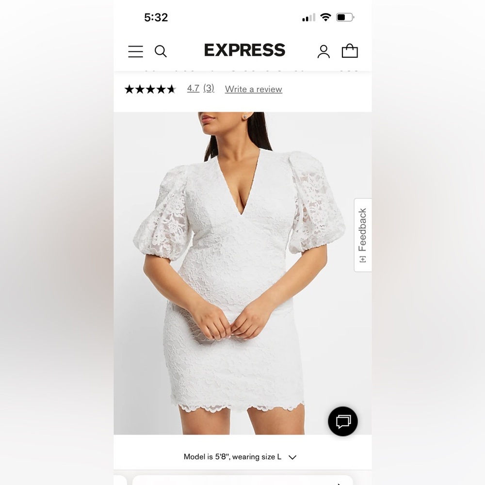 White. Lace. Mini dress.